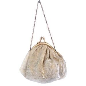 Vintage cream & gold minaudiere mini pouch purse